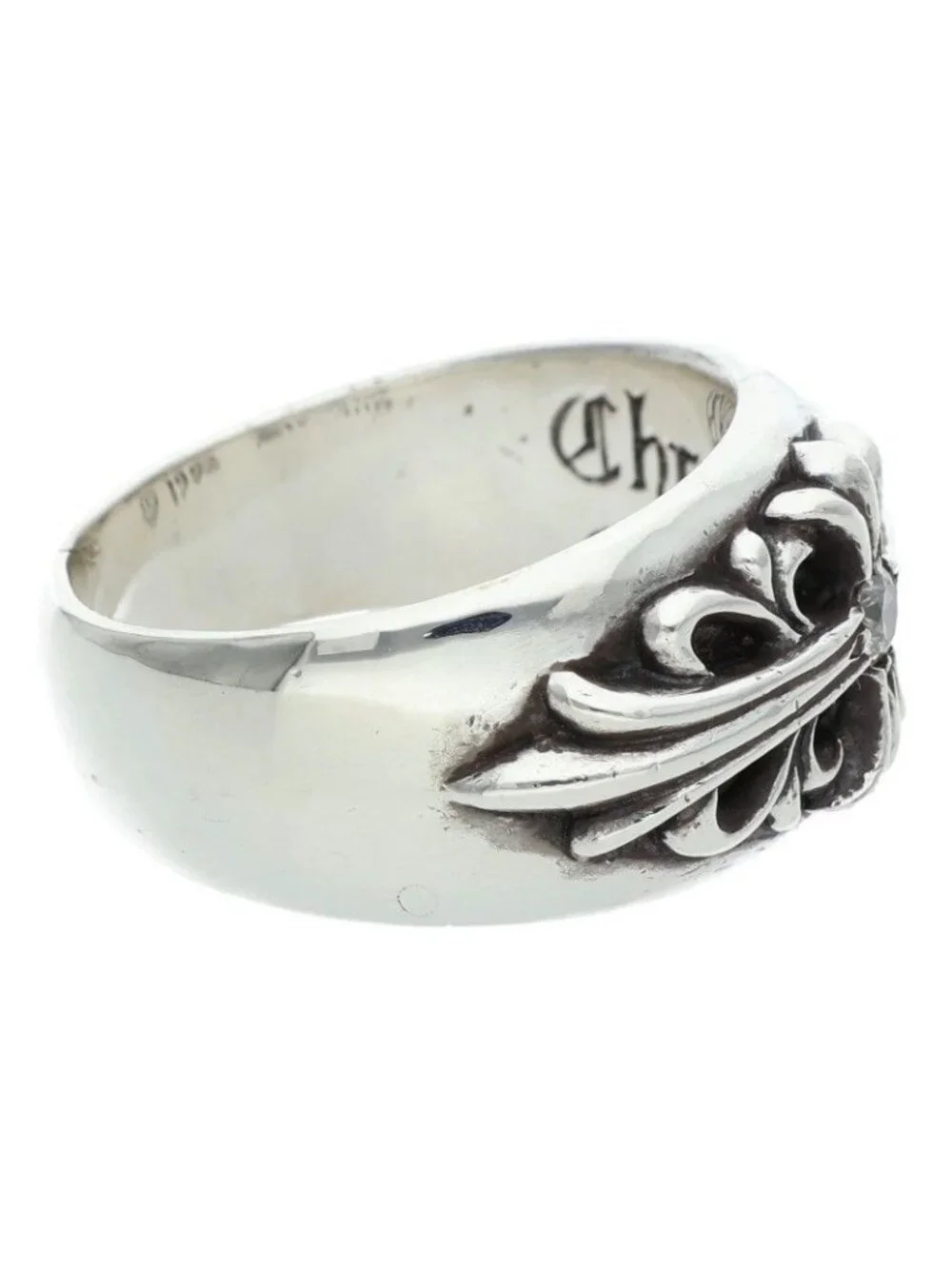 Chrome Hearts Flrl Floral Cross Silver Ring